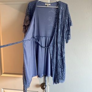 Periwinkle Lace Wrap Dress - Women’s
